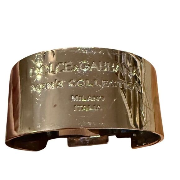 Dolce & Gabbana “Men’s Collection” Silver Toned Cuff with Leather Buckle - Picture 3 of 5